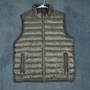 Drake Waterfowl Pac-Vest Mens Large Brown Quilted Full Zip Lightweight Hunting